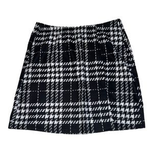 Black and White Houndstooth Mini Skirt, Size S